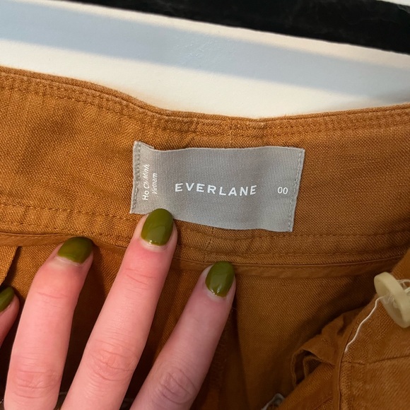 Brown Everlane High Waisted Wide Leg Linen Pants Size 00 - Picture 8 of 8